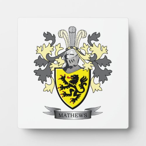 Matthews Family Crest Plaque