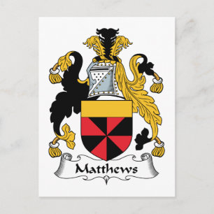 Matthews Family Crest Postcard