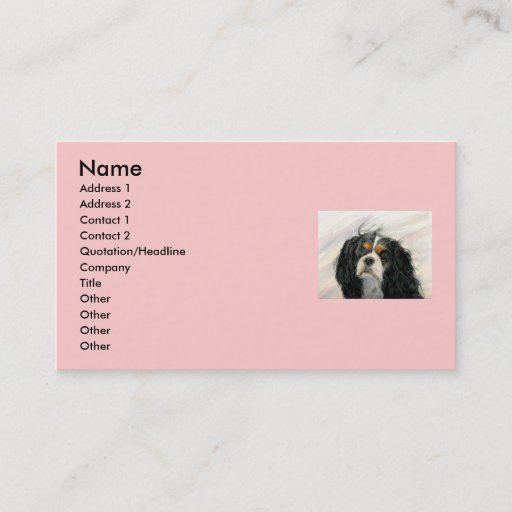 Customizable Mattie the King Charles Cavalier Business Card Template