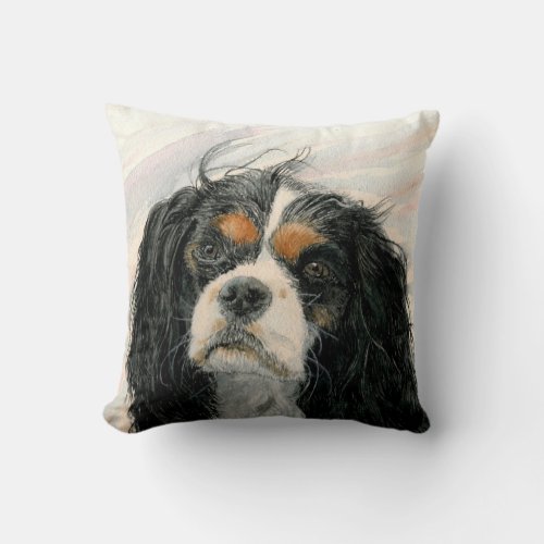 Mattie the King Charles Cavalier Spaniel Throw Pillow