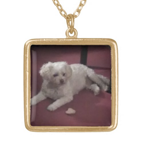 Mattie the Maltipoo Gold Plated Necklace