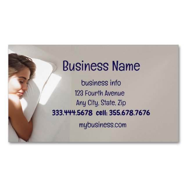 Mattress Bed Sleeping Custom  Business Card Magnet (Front)