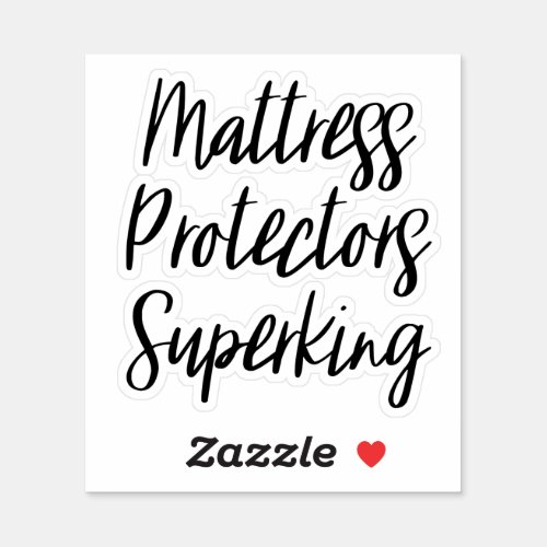 Mattress Protectors Super King Storage Sticker
