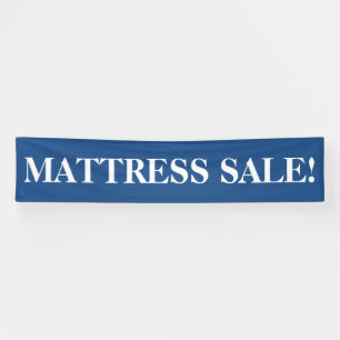 Mattress sale simple blue white banner sign