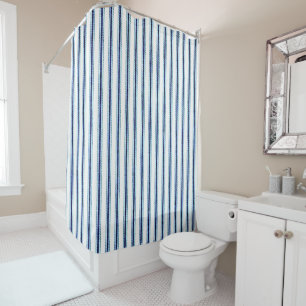 Mattress-Ticking(c) Blue-White Shower Curtain