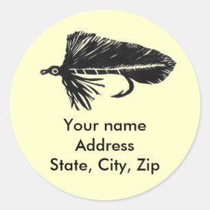Matuka streamer, fly fishing, fly tying, art classic round sticker