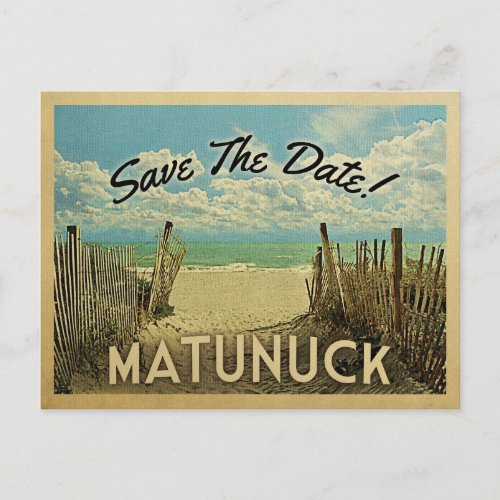 Matunuck Beach Save The Date Vintage Nautical Announcement Postcard