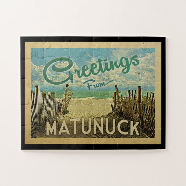 Matunuck Beach Vintage Travel Jigsaw Puzzle (Horizontal)