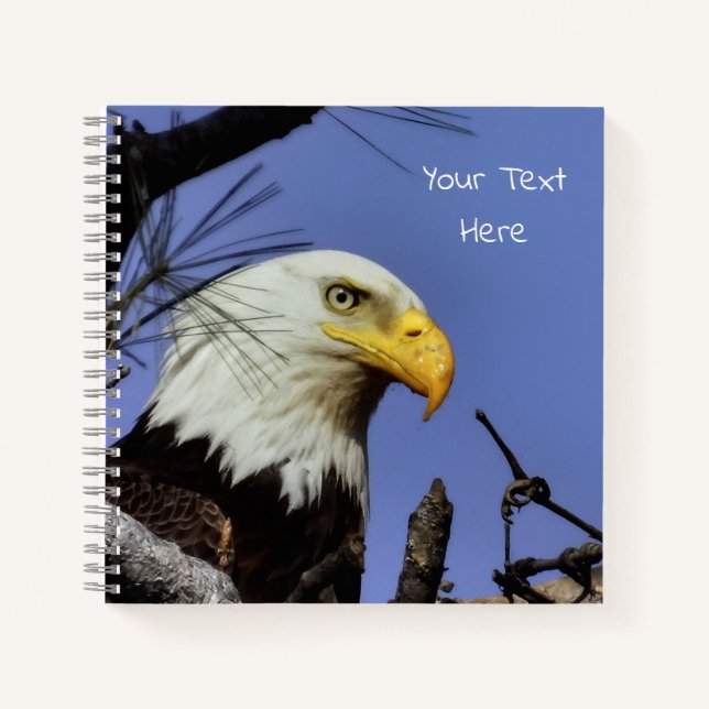 Mature Bald Eagle in Nest *Personalize*  Notebook (Front)