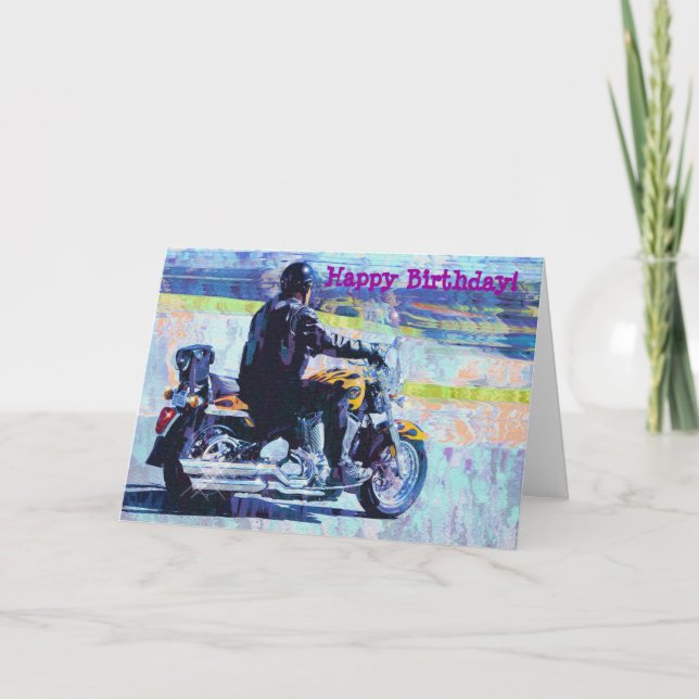"Mature" Motorbike Biker Birthday Card (Front)