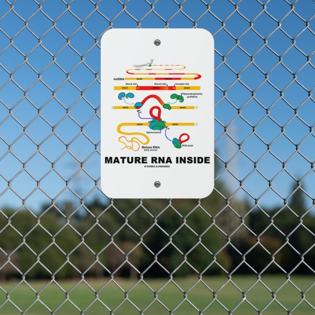Mature RNA Inside Molecular Biology Humor Metal Sign (In Situ(Fence))