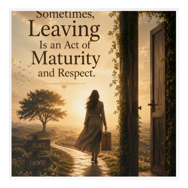 Maturity and Respect – Sometimes Leaving Acrylic Print (Front)