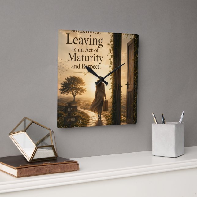 *Maturity – Respect – Leaving – Strongest Choice Square Wall Clock (Office)