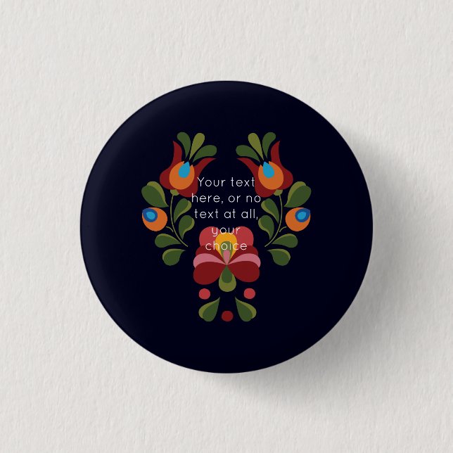 Matyo Flower Arrangement  Button (Front)