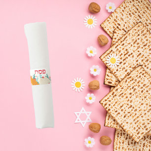 Matzah and Wine Hebrew Pesach Passover  Napkin Bands