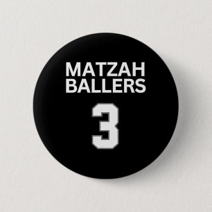 Matzah Ballers 3 Funny Jewish Pun Basketball Team  Button