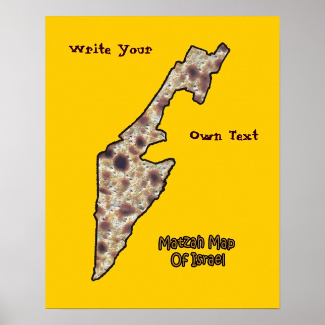 Matzah Map Of Israel - Write Your Own Text Poster (Front)