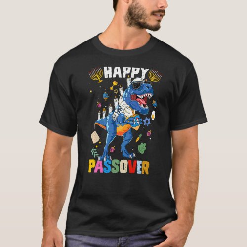 Matzah Menorasaurus Rex Dinosaur Happy Passover Fo T_Shirt
