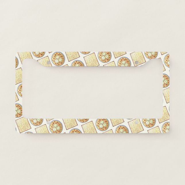 Matzo Ball Soup Matzah Flatbread Passover Cuisine License Plate Frame (Front)