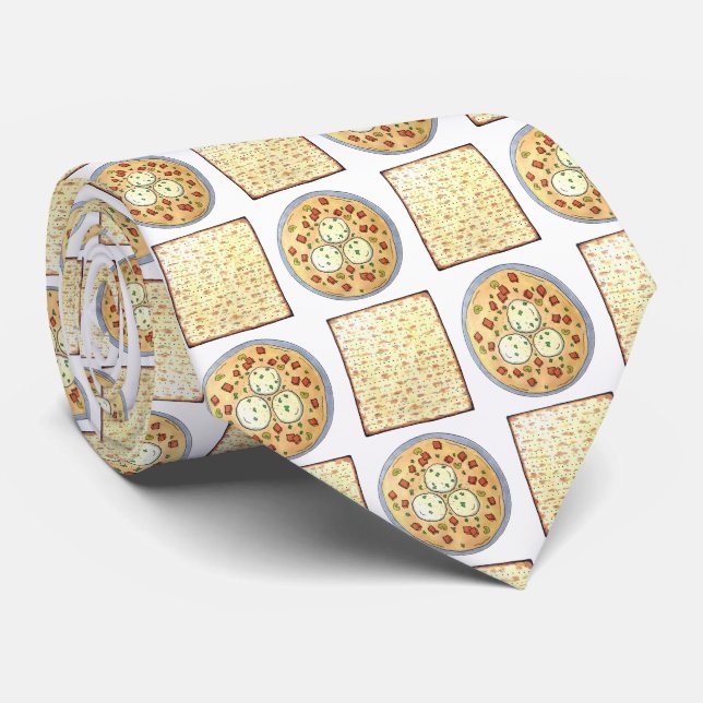 Matzo Ball Soup Matzah Flatbread Passover Cuisine Neck Tie (Rolled)