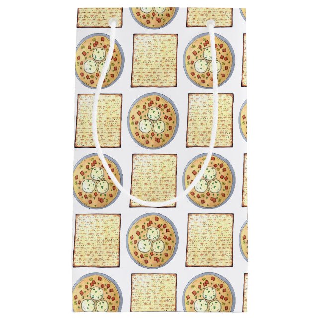 Matzo Ball Soup Matzah Flatbread Passover Cuisine Small Gift Bag (Front)