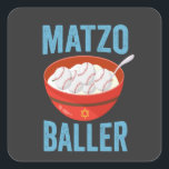 Matzo Baller Funny Baseball Hanukkah Holiday Gift  Square Sticker<br><div class="desc">funny, hanukkah, jewish, jew, holiday, matzo, baseball, birthday, gift, sport, </div>