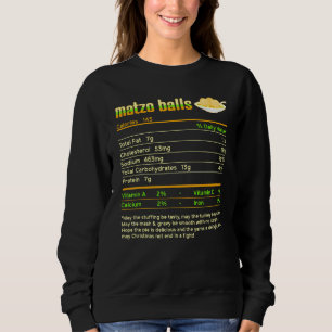Matzo Balls Nutrition Facts Jewish Hanukkah Christ Sweatshirt