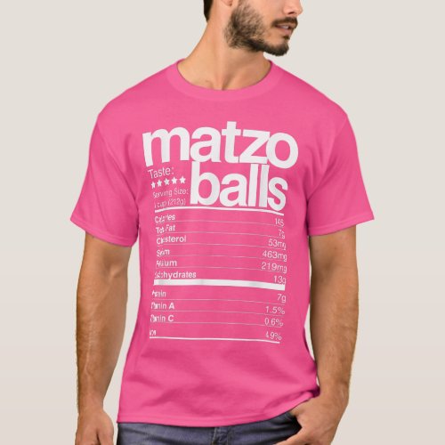 Matzo Balls Nutritional Facts Jewish Hanukkah Funn T_Shirt