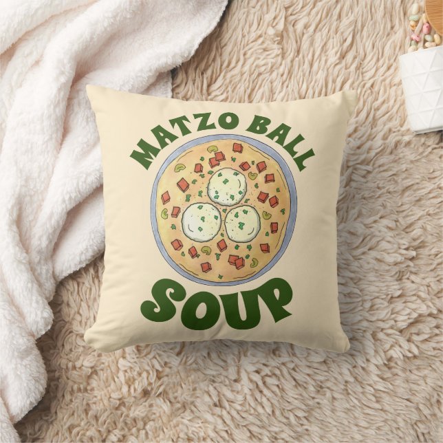 Matzo Matzah Ball Soup Jewish Cuisine Passover Throw Pillow (Blanket)