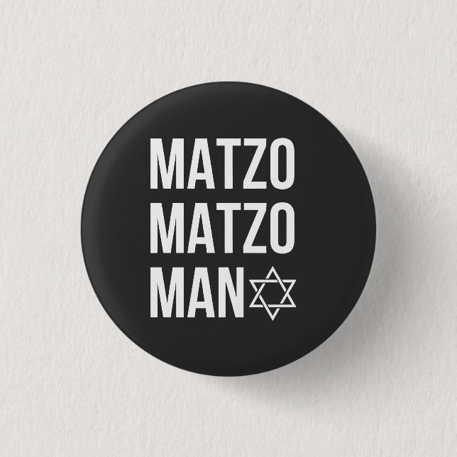 Matzo Matzo Man Jewish Hanukkah  Button (Front)