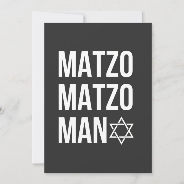 Matzo Matzo Man Jewish Hanukkah  Invitation (Front)