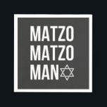 Matzo Matzo Man Jewish Hanukkah  Napkins<br><div class="desc">Jewish holiday humor,  Hanukkah parody,  funny Jewish shirt,  matzo pun,  Matzo Man joke,  retro Hanukkah joke,  festive Jewish gift,  Hanukkah 2025,  matzah song pun,  cultural food joke</div>