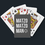 Matzo Matzo Man Jewish Hanukkah  Poker Cards<br><div class="desc">Jewish holiday humor,  Hanukkah parody,  funny Jewish shirt,  matzo pun,  Matzo Man joke,  retro Hanukkah joke,  festive Jewish gift,  Hanukkah 2025,  matzah song pun,  cultural food joke</div>