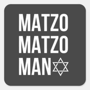 Matzo Matzo Man Jewish Hanukkah Square Sticker