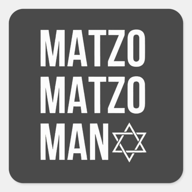 Matzo Matzo Man Jewish Hanukkah  Square Sticker (Front)