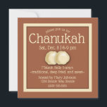 Matzoh Ball Hanukkah Party Invitation<br><div class="desc">Warm brown invitation with cream border and two watercolor matzoh ball for your Hanukkah party.</div>