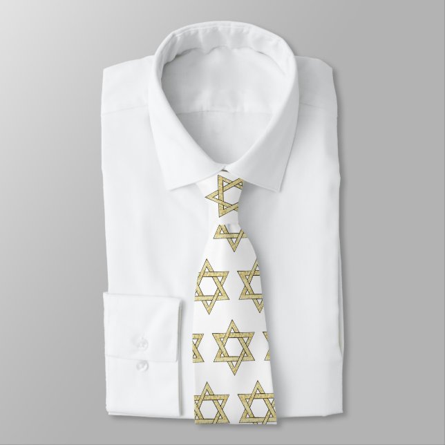 Matzoh Star of David Neck Tie (Tied)