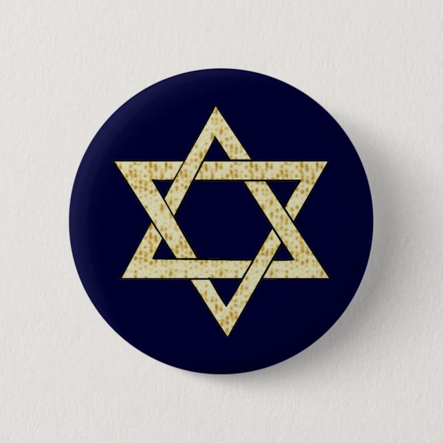 Matzoh Star of David Pinback Button (Front)