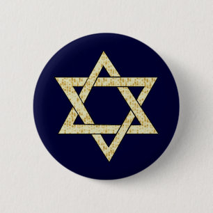 Matzoh Star of David Pinback Button
