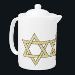 Matzoh Star of David Teapot<br><div class="desc">Passover matzoh Star of David for the Jewish holidays is adorable for the pesach seder and a fun jewish greeting card, home decor, baby apparel or t-shirt for the family.</div>
