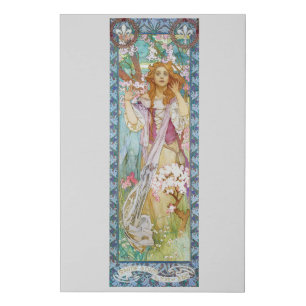 Maud Adams as Joan of Arc, Mucha Faux Canvas Print