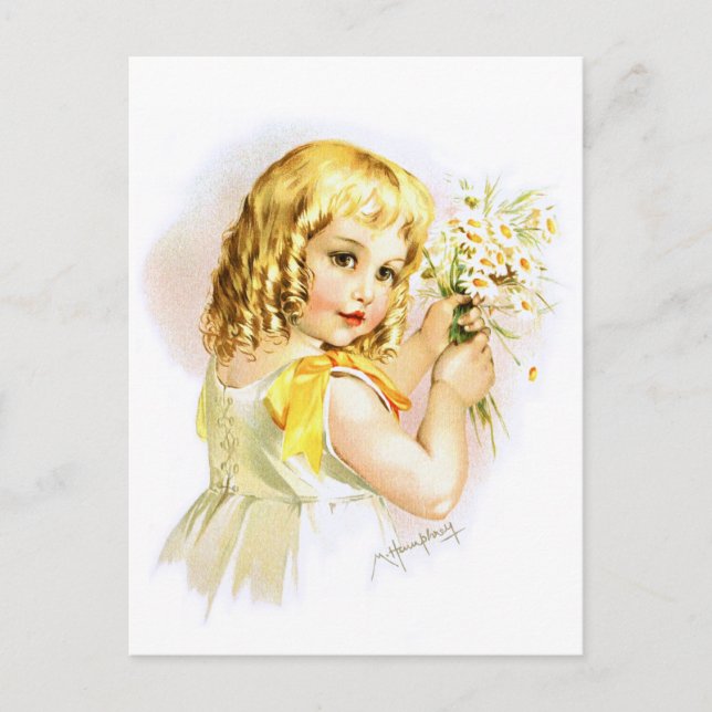 Maud Humphrey: Summer Girl with Daisies Postcard (Front)