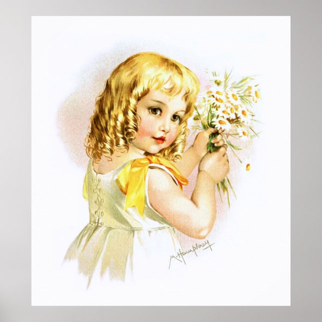Maud Humphrey: Summer Girl with Daisies Poster (Front)