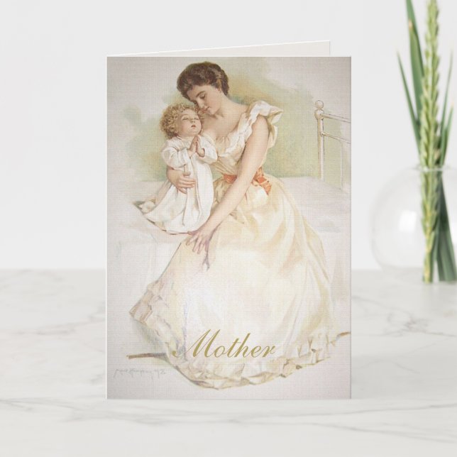 Maud Humphrey Victorian Mom & Child Mothers Day Card (Front)