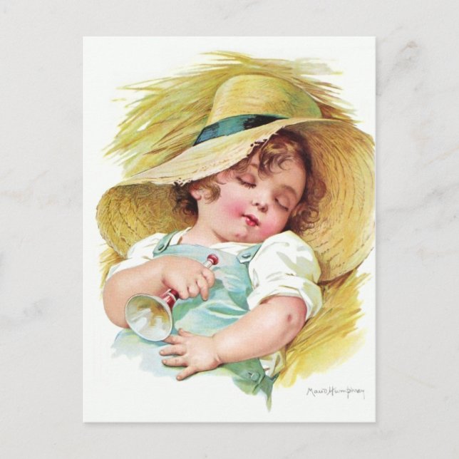 Maud Humphrey's Sleeping Child Postcard (Front)