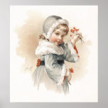 Maud Humphrey's Winter Girl Poster<br><div class="desc">Decorate your wall with a charming vintage poster. The beautiful illustration is from the American artist,  illustrator and watercolorist Maud Humprhey the mother of actor Humphrey Bogart.</div>