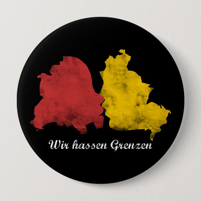 Mauerfall - Wir hassen Grenzen Button (Front)