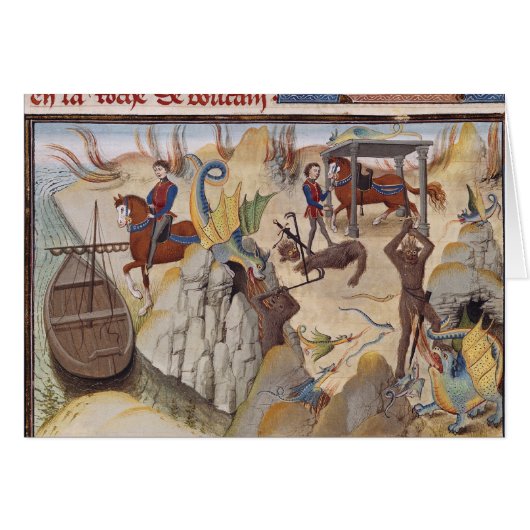 Maugis Fighting the Serpent Cards (Front Horizontal)