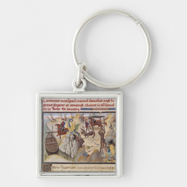 Maugis Fighting the Serpent Keychain (Front)