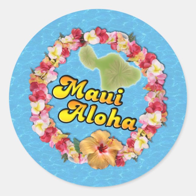 Maui Aloha Classic Round Sticker (Front)